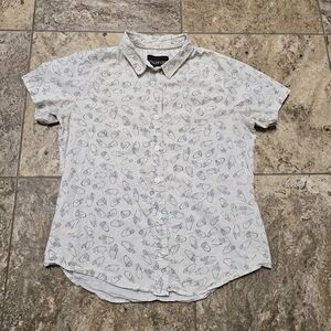 Wildfang the essential button up medium 100% Cotton With Hand Print